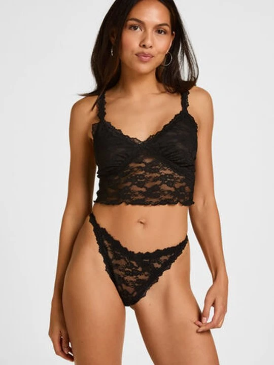Zdjęcie produktu Hunkemöller Stringi z Wysokim Wycięciem Aveline Czarny