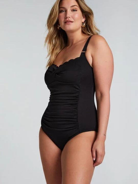 Zdjęcie produktu Hunkemöller Strój kąpielowy z falowanym brzegiem Czarny