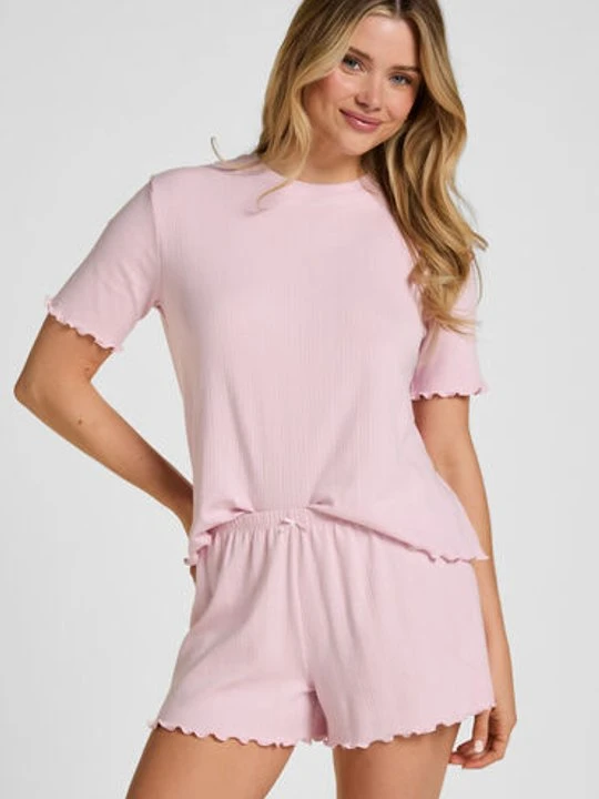 Zdjęcie produktu Hunkemöller Szorty Piżamowe Pointelle Różowy