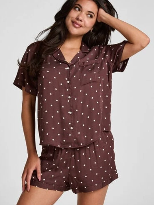 Zdjęcie produktu Hunkemöller Szorty Piżamowe Satin Brązowy