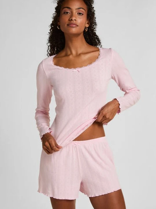Zdjęcie produktu Hunkemöller Szorty Pointelle Różowy
