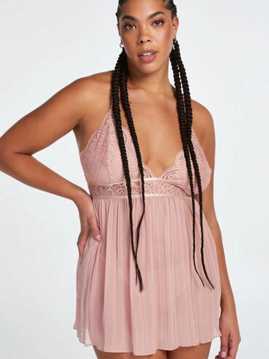 Zdjęcie produktu Hunkemöller Szyfonowa sukienka babydoll Beżowy