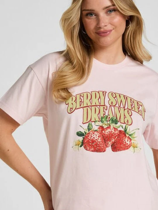 Zdjęcie produktu Hunkemöller T-shirt z Nadrukiem Różowy