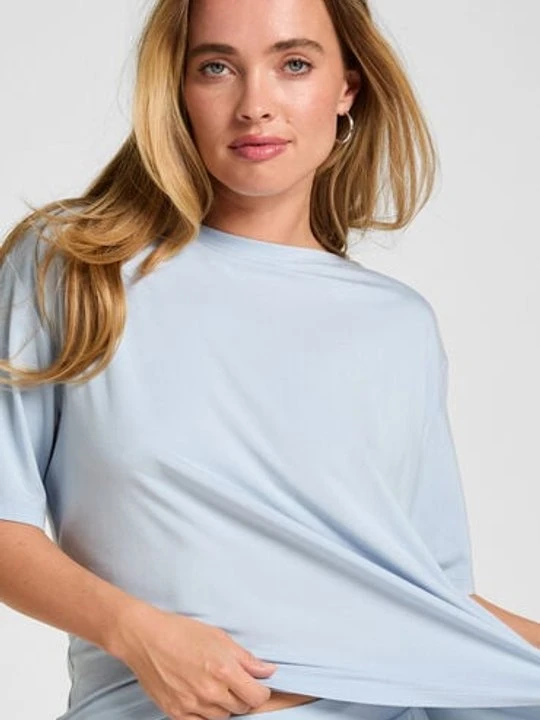 Zdjęcie produktu Hunkemöller Top Piżamowy Jersey Krótki Rękaw Niebieski
