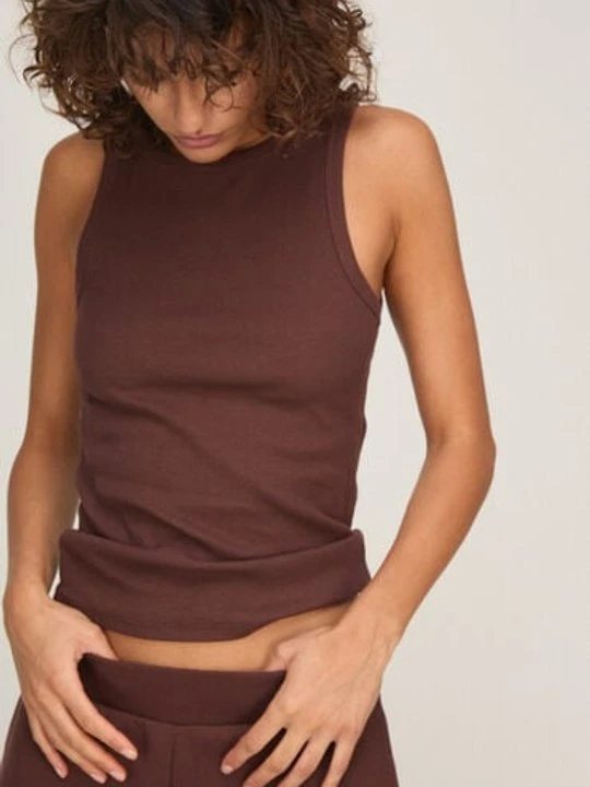 Zdjęcie produktu Hunkemöller Top Tank z Prążkowanej Bawełny Brązowy