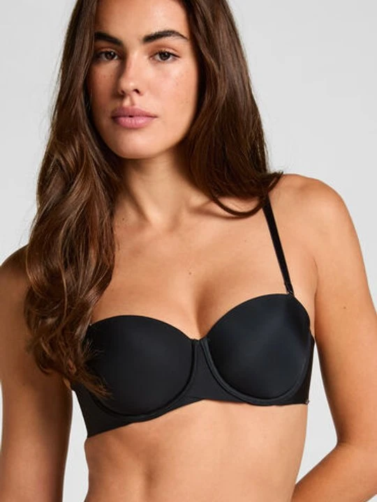 Zdjęcie produktu Hunkemöller Usztywniany biustonosz z fiszbinami Jane bez ramiączek Czarny