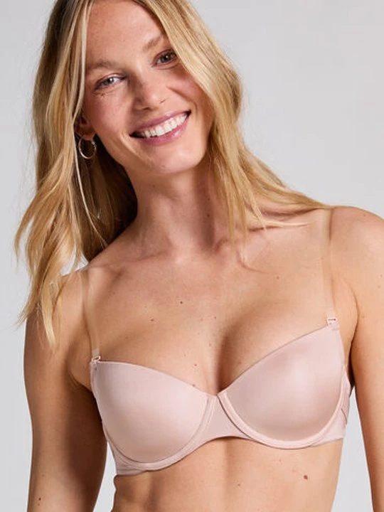 Zdjęcie produktu Hunkemöller Usztywniany biustonosz z fiszbinami z przezroczystym tyłem Beżowy