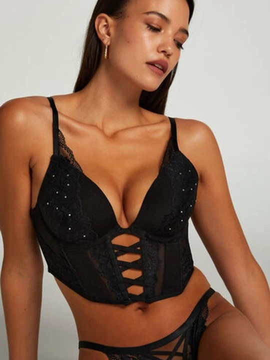 Zdjęcie produktu Hunkemöller Usztywniony biustonosz push-up z fiszbinami Gigi Czarny