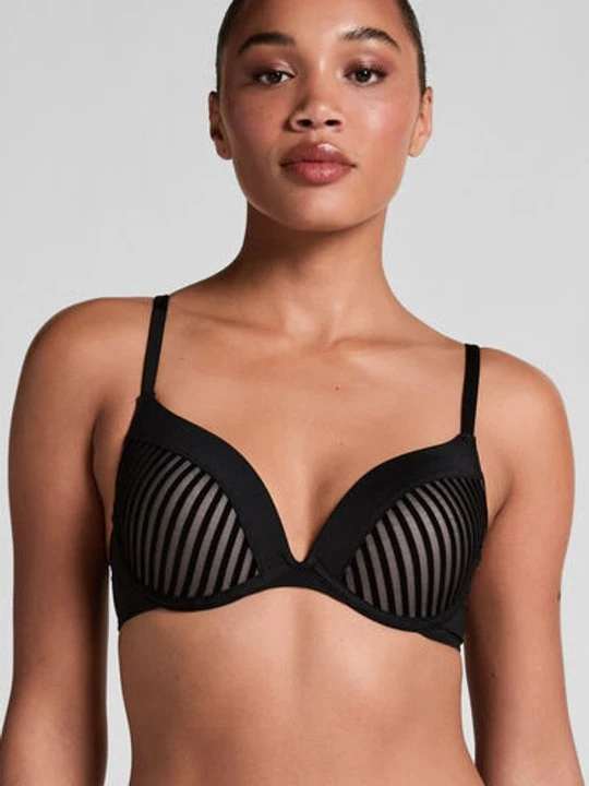 Zdjęcie produktu Hunkemöller Usztywniony biustonosz push-up z fiszbinami Pia Czarny