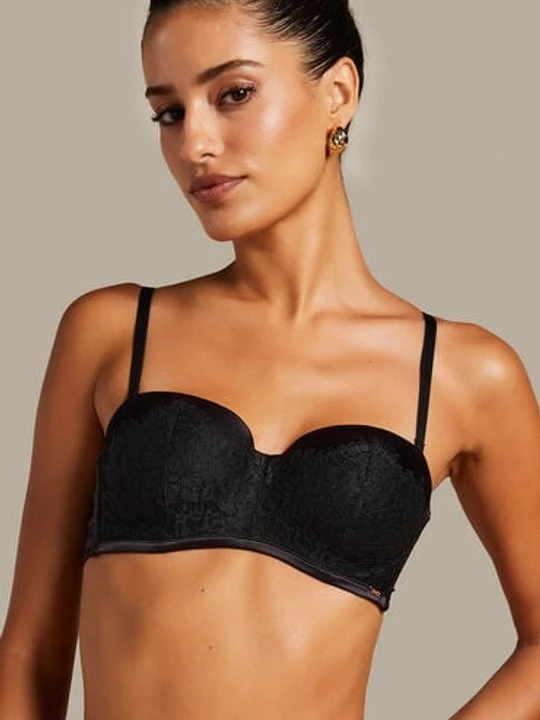 Zdjęcie produktu Hunkemöller Usztywniony biustonosz z fiszbinami Chalice bez ramiączek Czarny