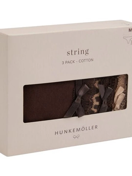 Zdjęcie produktu Hunkemöller Wielopak Bawełnianych Stringów Brązowy