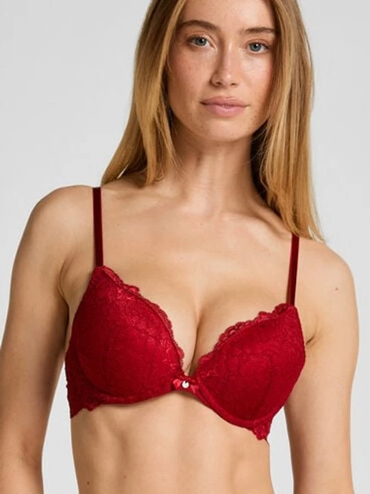 Zdjęcie produktu Hunkemöller Wyściełany biustonosz push-up z fiszbinami Marine Czerwony