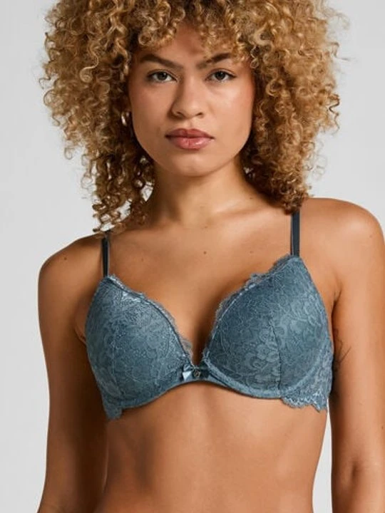 Zdjęcie produktu Hunkemöller Wyściełany biustonosz push-up z fiszbinami Marine Niebieski