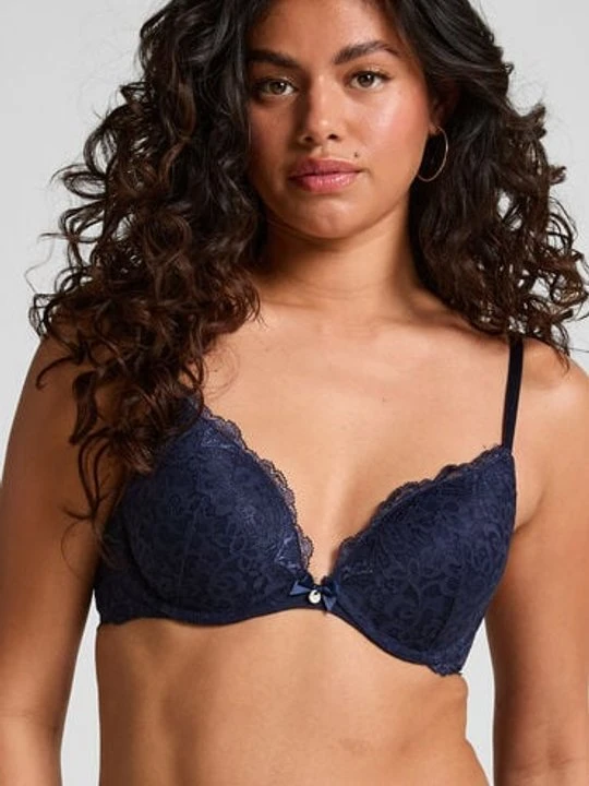 Zdjęcie produktu Hunkemöller Wyściełany biustonosz push-up z fiszbinami Marine Niebieski