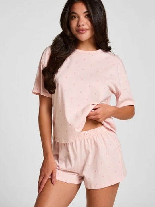 Zdjęcie produktu Hunkemöller Zestaw piżamowy z bawełny Różowy