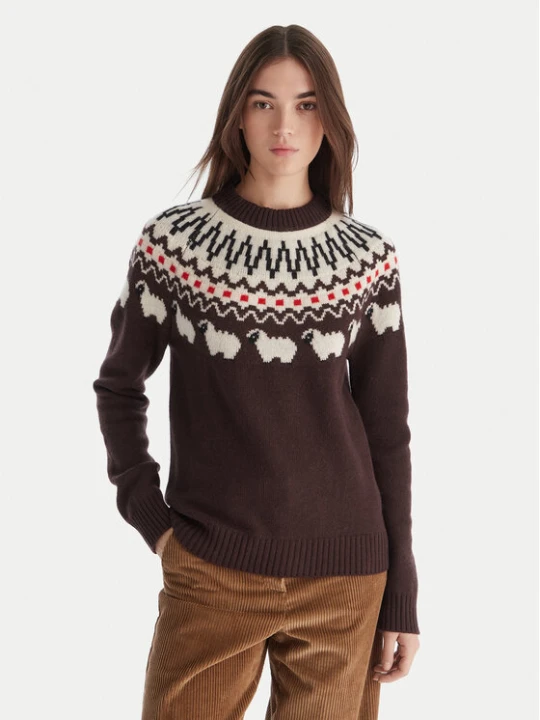 Zdjęcie produktu Hunter Sweter Ashie HARW0074251 Brązowy Regular Fit