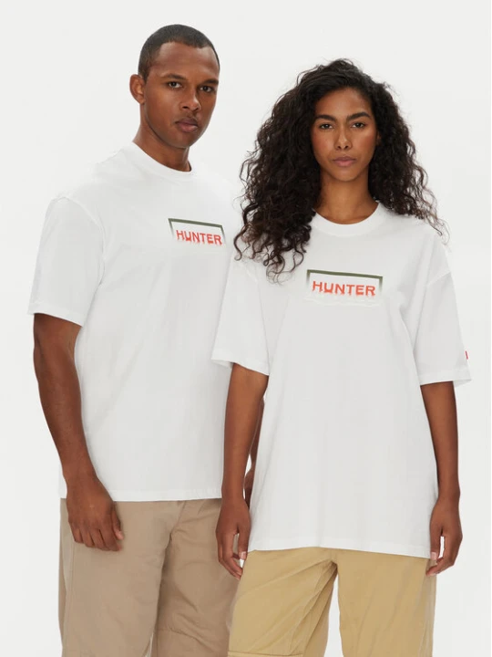 Zdjęcie produktu Hunter T-Shirt Abele UNISEX HARU0007251 Biały Regular Fit