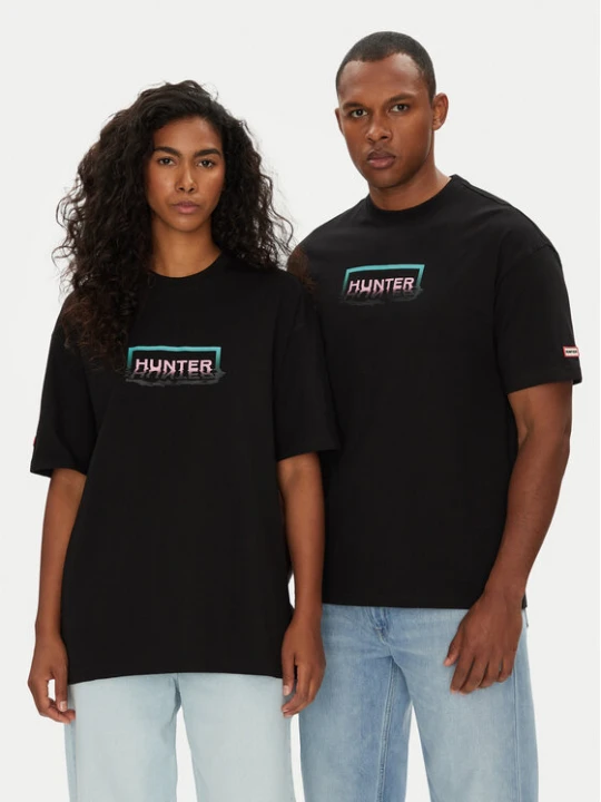 Zdjęcie produktu Hunter T-Shirt Abele UNISEX HARU0007251 Czarny Regular Fit