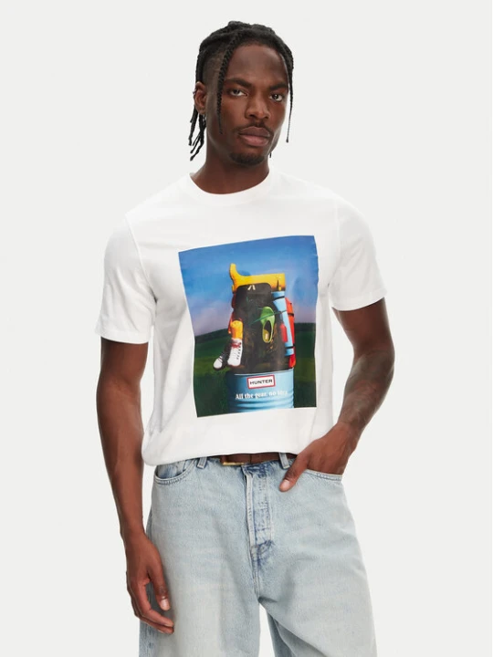 Zdjęcie produktu Hunter T-Shirt Brodie Graphic HARM0036251 Biały Regular Fit