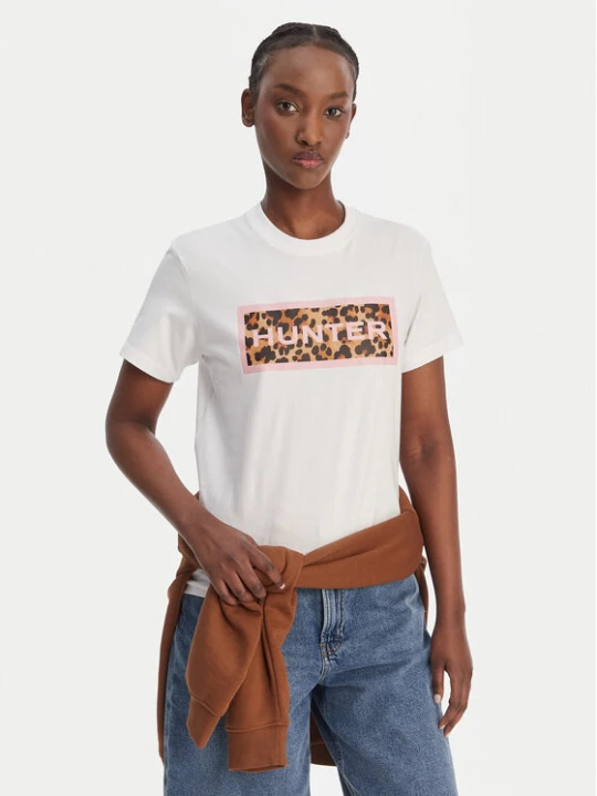 Zdjęcie produktu Hunter T-Shirt Essentials HARW0011261 Biały Regular Fit