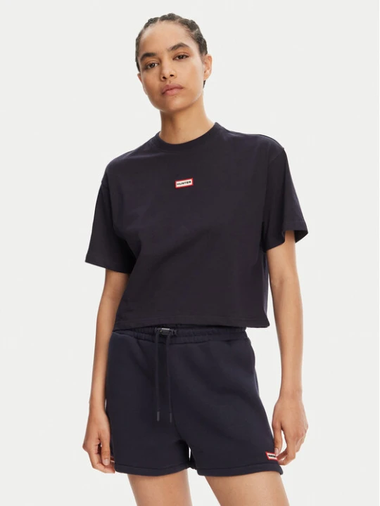 Zdjęcie produktu Hunter T-Shirt Leona HARW0070251 Granatowy Boxy Fit