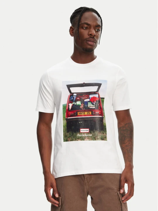 Zdjęcie produktu Hunter T-Shirt Tomi Grapphic HARM0037251 Biały Regular Fit