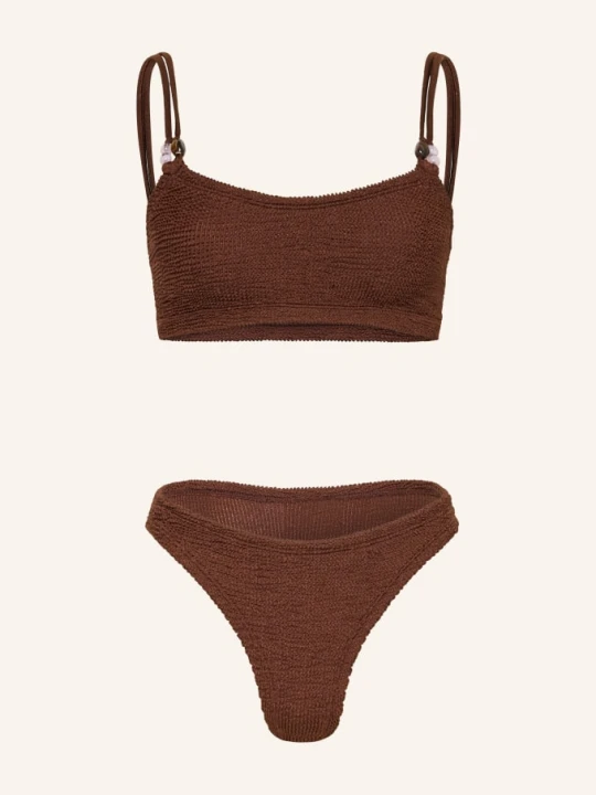 Zdjęcie produktu Hunza G Bikini Z Gorsetem Cassi Z Ozdobnymi Perełkami braun BRĄZOWY