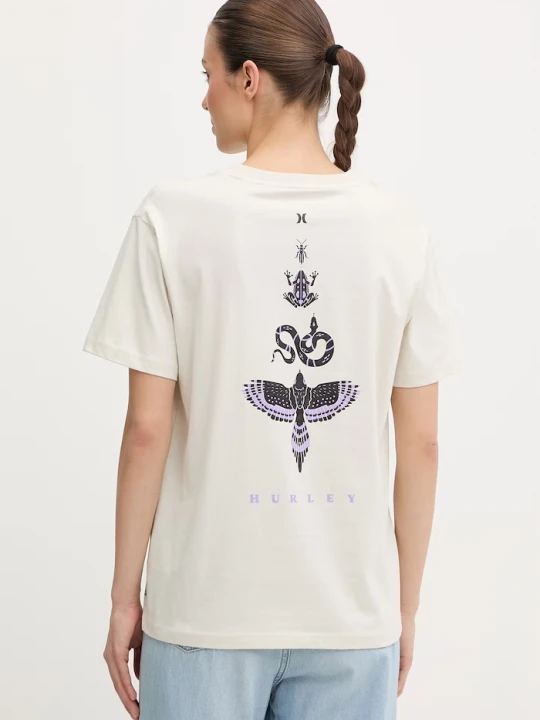 Zdjęcie produktu Hurley t-shirt damski bawełniany beżowy