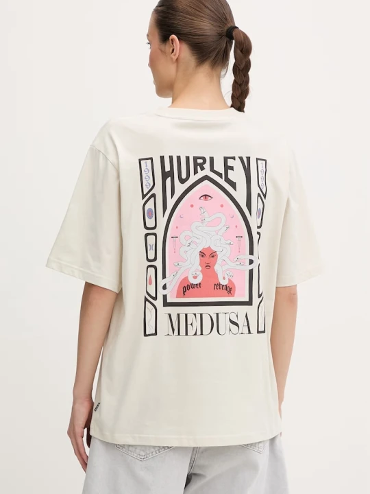 Zdjęcie produktu Hurley t-shirt damski bawełniany beżowy