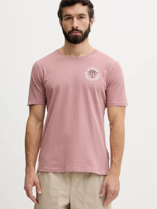 Zdjęcie produktu Hurley t-shirt męski bawełniany różowy