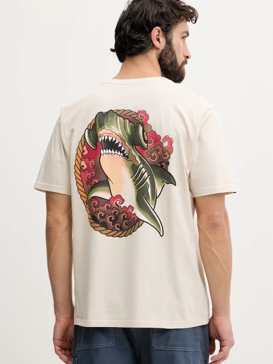 Zdjęcie produktu Hurley t-shirt męski bawełniany beżowy