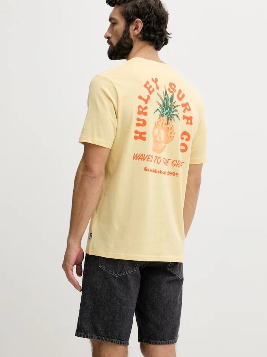 Zdjęcie produktu Hurley t-shirt męski bawełniany żółty