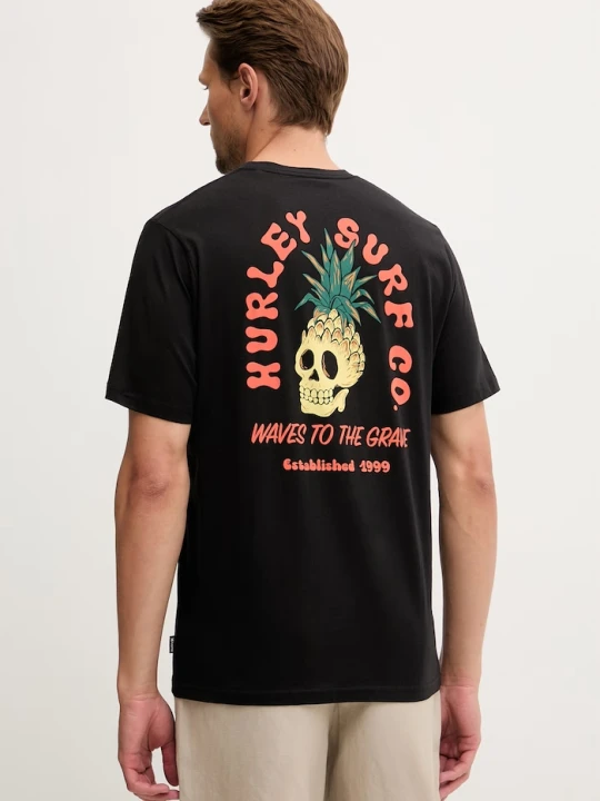 Zdjęcie produktu Hurley t-shirt męski bawełniany czarny