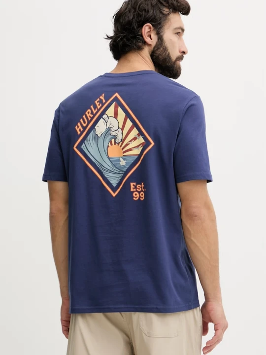 Zdjęcie produktu Hurley t-shirt męski bawełniany granatowy