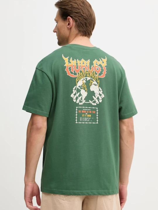 Zdjęcie produktu Hurley T-shirt męski bawełniany zielony
