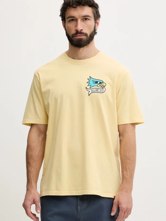 Zdjęcie produktu Hurley t-shirt męski bawełniany ETAM żółty