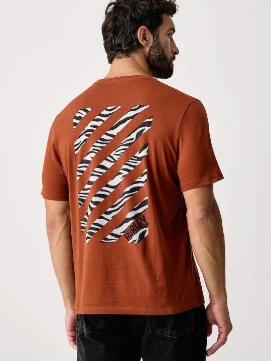 Zdjęcie produktu Hurley T-shirt męski bawełniany Printing Press Gaiolas brązowy