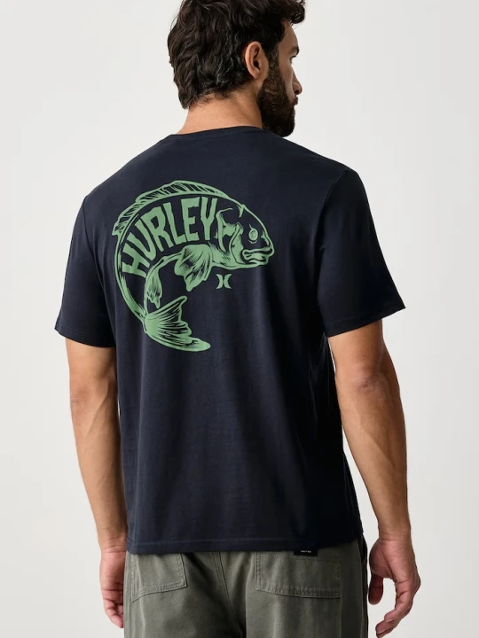 Zdjęcie produktu Hurley T-shirt męski bawełniany Printing Press Serrot granatowy
