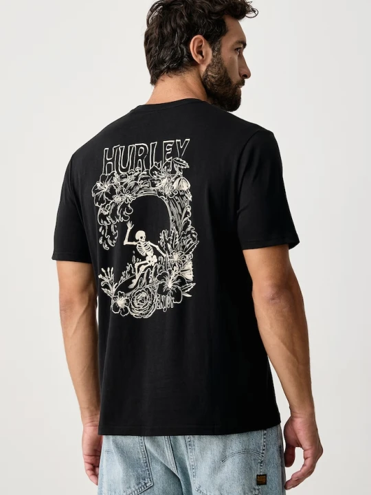 Zdjęcie produktu Hurley T-shirt męski bawełniany Printing Press Species czarny