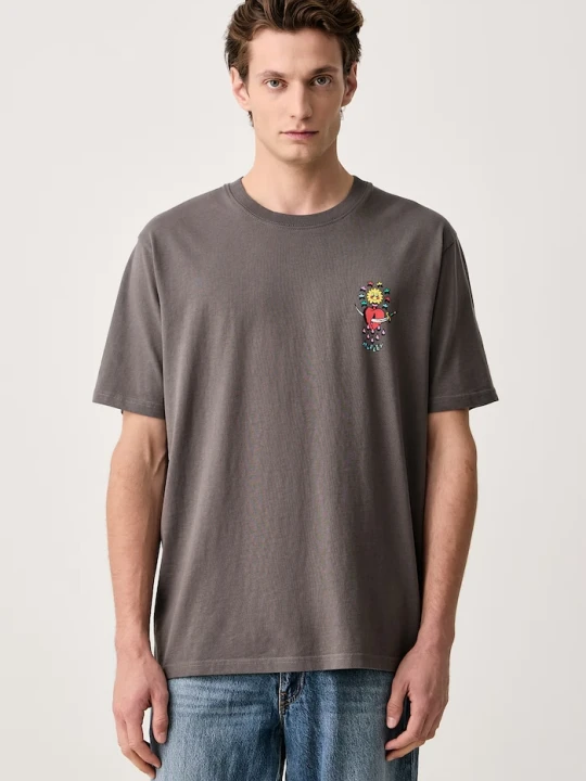 Zdjęcie produktu Hurley T-shirt oversize męski bawełniany Etam Cat szary