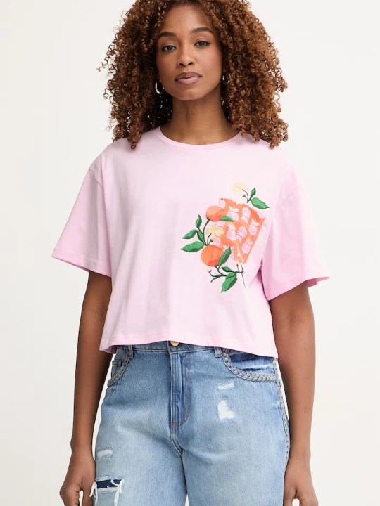 Zdjęcie produktu iBlues T-shirt damski bawełniany ELODIA różowy