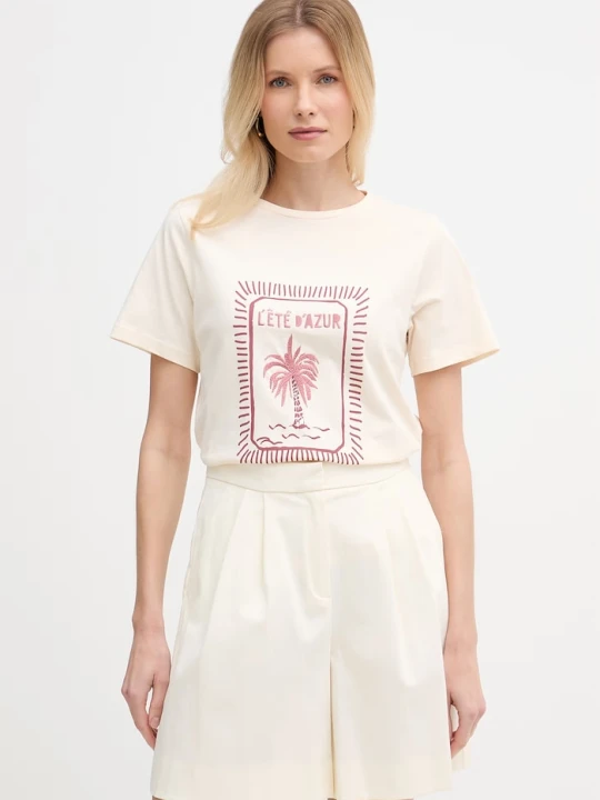 Zdjęcie produktu iBlues t-shirt damski bawełniany PEPE beżowy