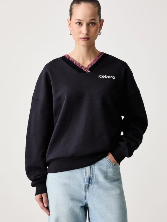 Zdjęcie produktu Iceberg bluza damska z bawełną granatowy