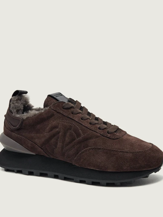 Zdjęcie produktu Iceberg Ocieplane sneakersy | zamsz | shearling | z dodatkiem wełny brązowy