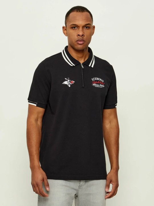 Zdjęcie produktu Iceberg Polo | Iceberg X Looney Tunes | Regular Fit czarny