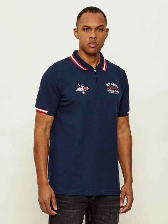 Zdjęcie produktu Iceberg Polo | Iceberg X Looney Tunes | Regular Fit granatowy