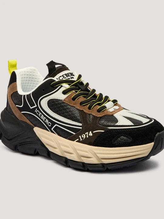 Zdjęcie produktu Iceberg Skórzane sneakersy czarny