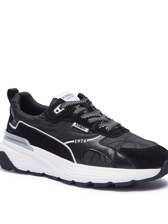 Zdjęcie produktu Iceberg Skórzane sneakersy czarny