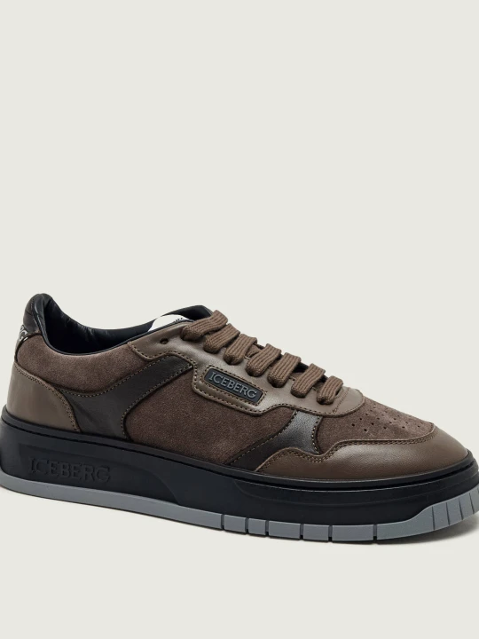 Zdjęcie produktu Iceberg Skórzane sneakersy IU1687 | zamsz brązowy
