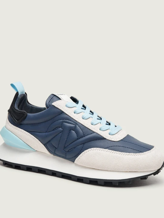 Zdjęcie produktu Iceberg Skórzane sneakersy LOOP | zamsz granatowy